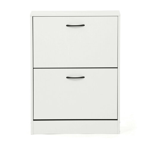 Výklopný botník se 2 přihrádkami COMPACT White, bílá