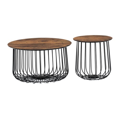 Sada konferenčních stolků, staré dřevo, 2 ks