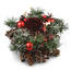 Sfeșnic Neige de Crăciun, din ratan, roșu, 20 cm