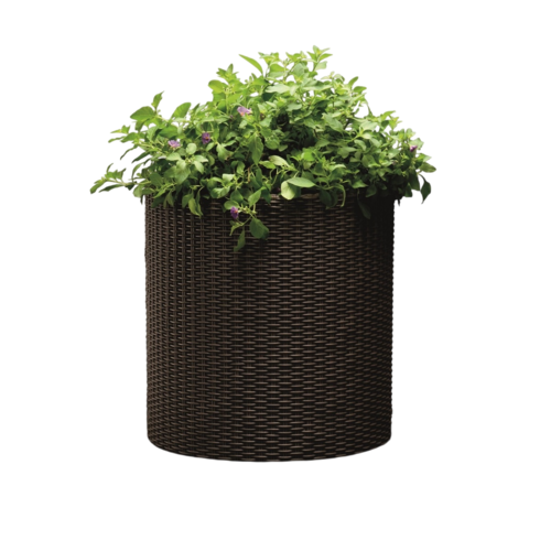 Keter květináč Cylinder M 18 l, hnědá