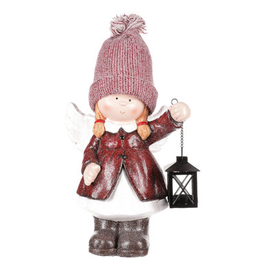 Anjelka s lampášom, keramika, 22 x 38 x 21 cm