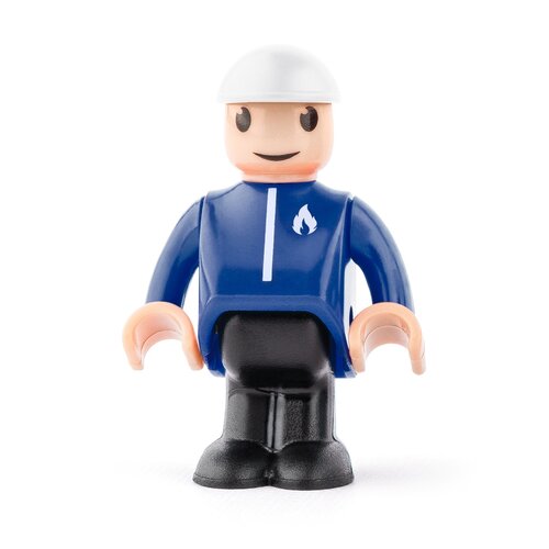 Woody Avto gasilci z lutko za železniško progo,rdeča