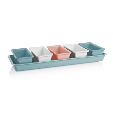 Gardenico Set okenskih korit Mini Garden 5 kosov,modra, 60 cm