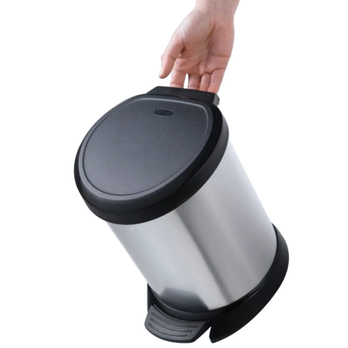 Curver Koš za smeti Decobin 5 L, srebrn