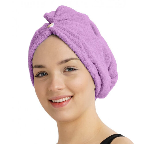 Hitro sušeča froté turban za lase vijolična lila