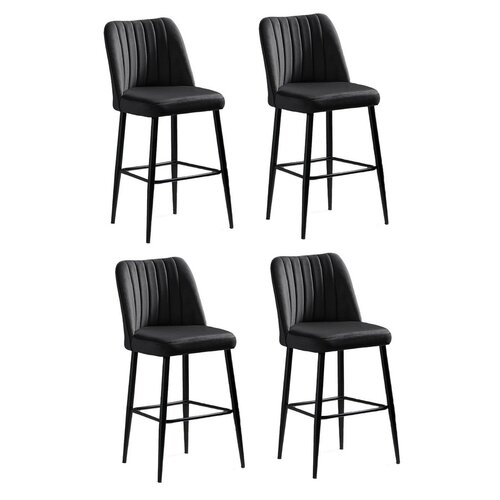 Zestaw krzeseł barowych Vento Black and Black, 4 szt.