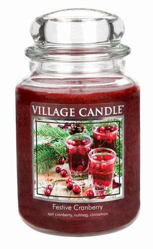 Village Candle Vonná sviečka Vianočné brusnice - Festive Cranberry, 645 g
