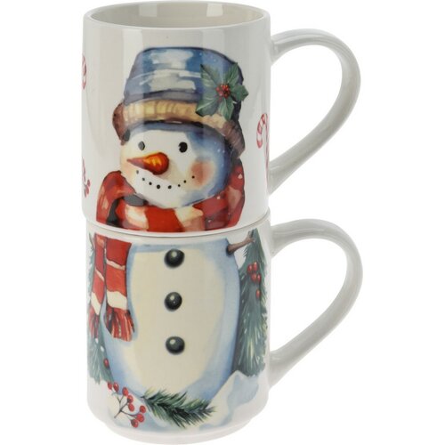 Hóember 2 db-os bögre készlet, 265 ml, porcelán