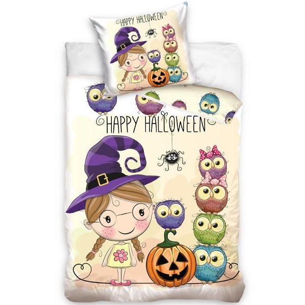 TipTrade Bavlněné povlečení Halloween Little Witch, 140 x 200 cm, 70 x 90 cm