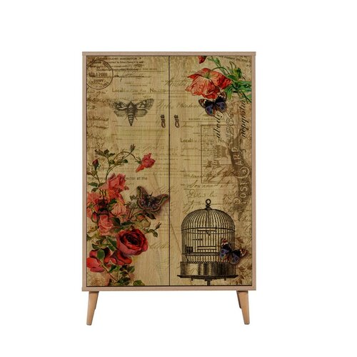Schrank Mega Sonoma Oak Roses