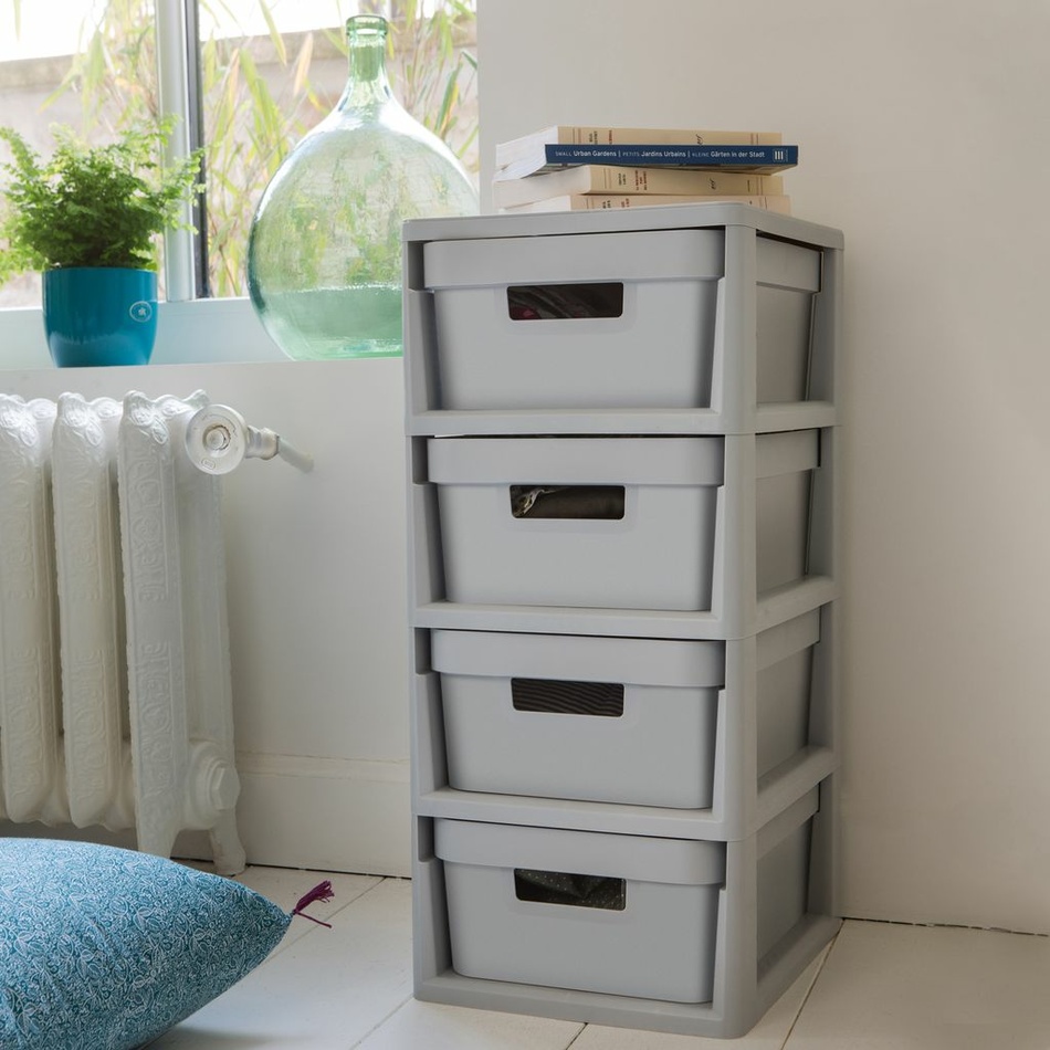 Curver INFINITY polc fiókokkal 4 x 11 l, szürke  termék 2. képe