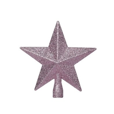 Glitter star karácsonyfa csúcsdísz, rózsaszín