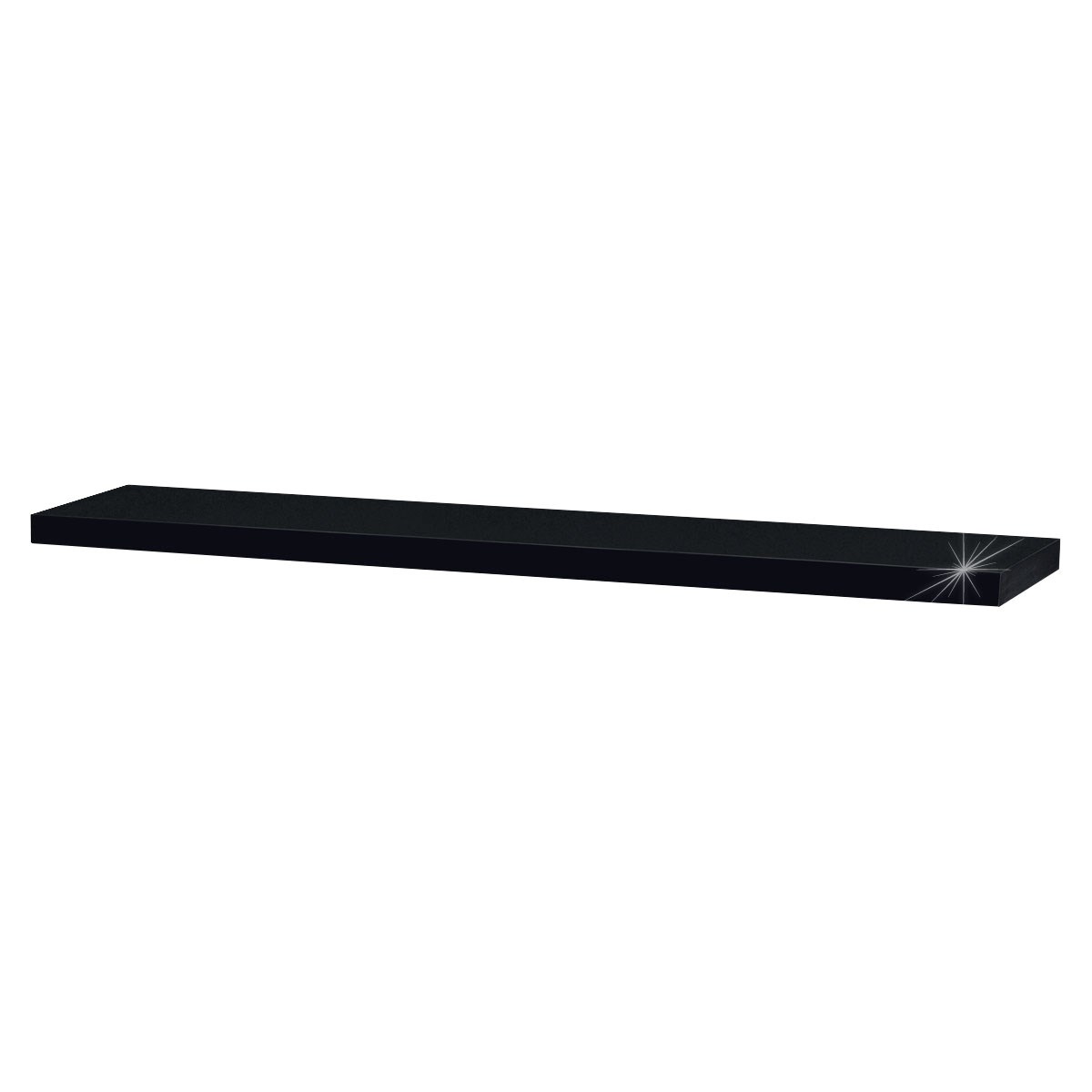 Nástěnná polička lesklá 120 cm, černá, 120 cm