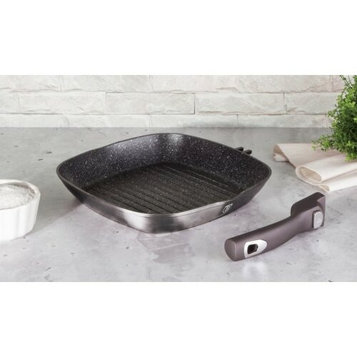 Berlinger Haus Grillpfanne mit abnehmbarem Griff Carbon PRO Line, 28 cm