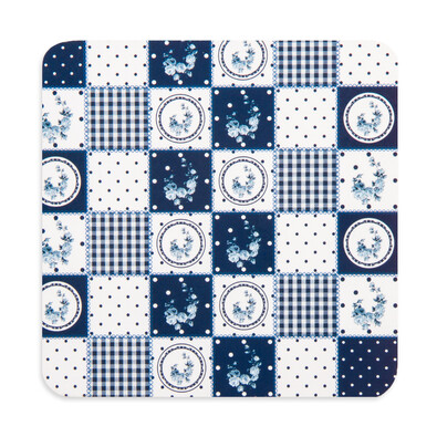 Korkové prostírání Country blue, 10 x 10 cm, set 4ks