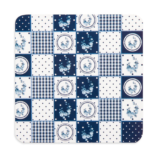 Podkładki korkowe Country blue, 10 x 10 cm, 4 szt.