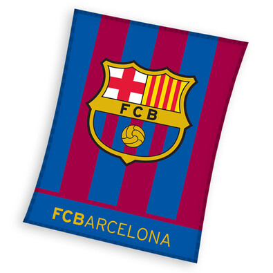 Fleecová deka FC Barcelona Stripes, 130 x 170 cm