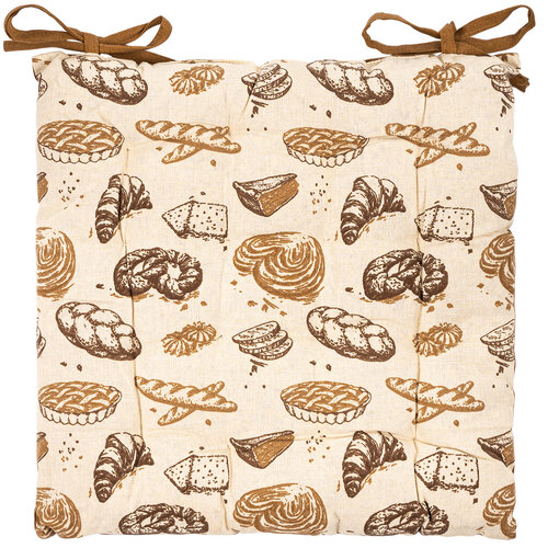 Gestepptes Sitzkissen Gebäck, 40 x 40 cm