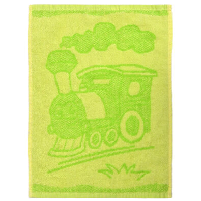 Дитячий рушник Train green, 30 x 50 см