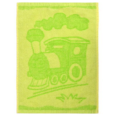 Dětský ručník Train green, 30 x 50 cm