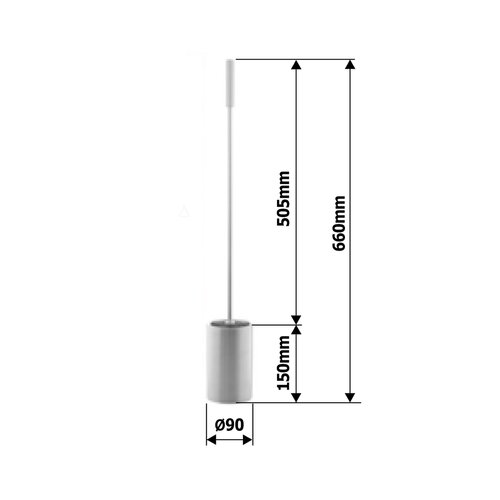 RIDDER A01701010101 WC kefe, hosszú nyél 66 cm ,fém