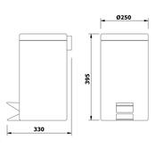 AQUALINE 27112 Simple line odpadkový koš kulatý 12 l, nerez