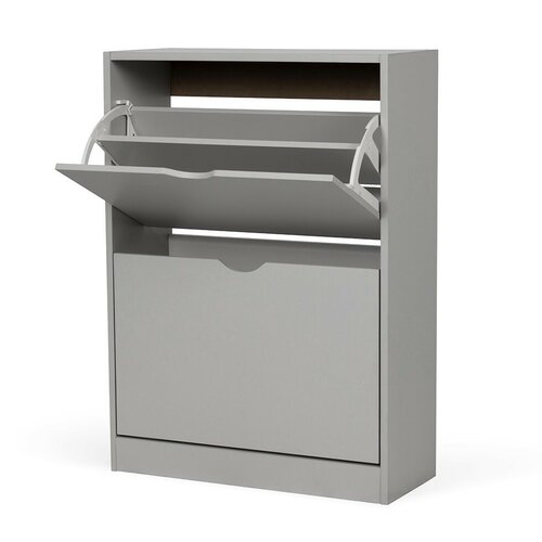 Výklopný botník POINT Slim 2, světle šedá