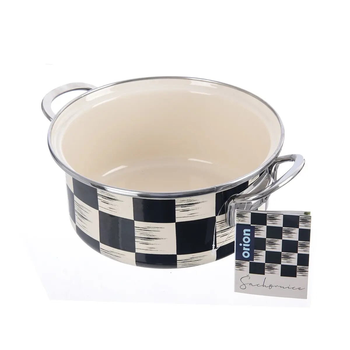Kastrol smalt ŠACHOVNICE Lem 2,2 l - thumb (3)