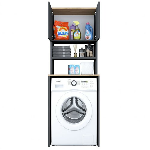 Karin Anthracite and Walnut szekrény mosógép fölé