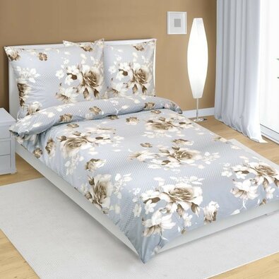 Bellatex Бавовняна постільна білизна Троянда кавова, 140 x 220 см, 70 x 90 см