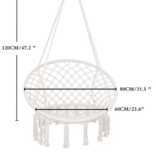 Domarex Wiszący fotel-huśtawka Luna biały, 60 x 80 x 120 cm