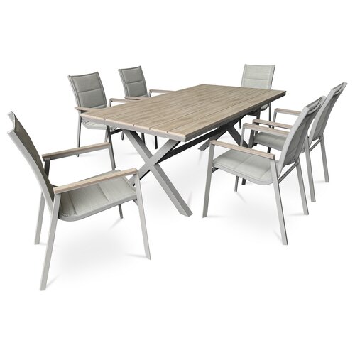 Autronic Krzesło ogrodowe, aluminium, tkanina, szary, AZ C-S1110 GREY