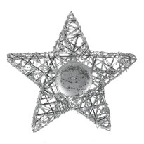 Silberner Kerzenhalter für Teelicht Star, 20 x 5 x 20 cm
