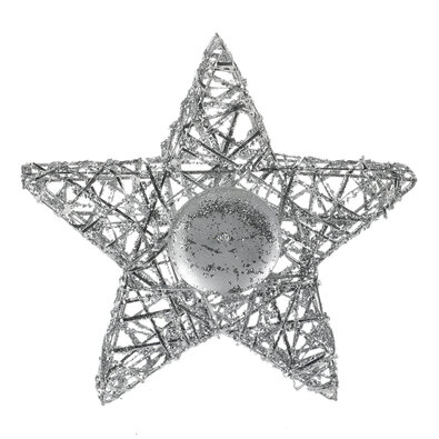 Silberner Kerzenhalter für Teelicht Star, 20 x 5 x 20 cm