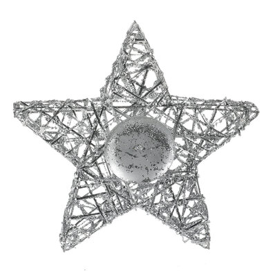 Stříbrný svícen na čajovou svíčku Hvězda, 20 x 5 x 20 cm