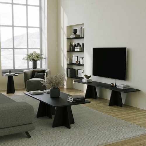 Couchtisch Double Mushroom Black