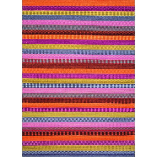 Ligne Pure Kusový koberec Enjoy pruhy červená, 60 x 120 cm