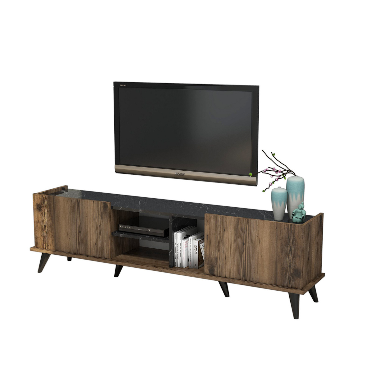 Televizní stolek Elegante Walnut Black - thumb (1)