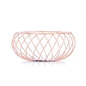 Kovový dekoračný košík Merida Rosegold, 22 x 10 cm
