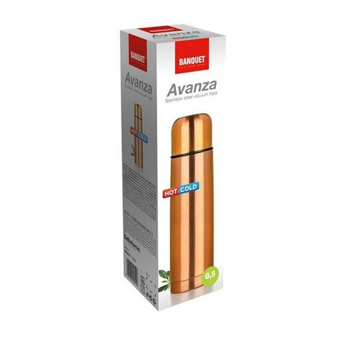 Bankett Rozsdamentes acél termosz Avanza 0,5 l, rézfém színű