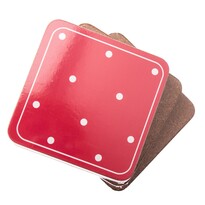 Tassenuntersetzer Punkte Rot, 10 x 10 cm, Set 6 Stück