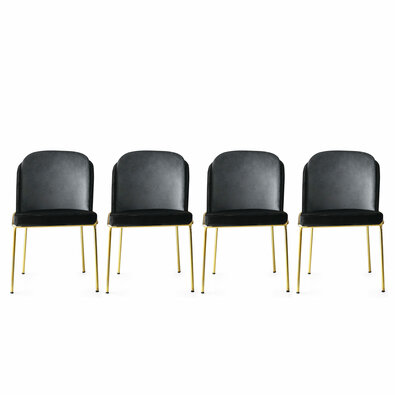 Zestaw krzeseł do jadalni Dore Black and Gold, 4 szt.
