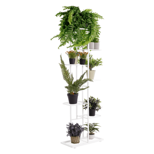 Suport pentru flori Bamir 2, alb, 43 x 22 x 126 cm