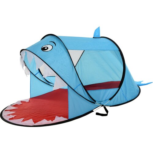 Schnell faltbares Zelt für Kinder mit UV-Schutz  50+, Hai-Dekor, 182 x 100 x H. 86 cm
