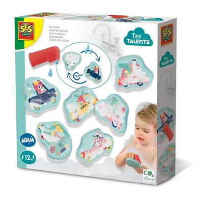 Set de abțibilduri cu apă spumă Mașini de spălat,6 buc