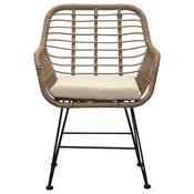 Autronic Gartengarnitur 1+2, Metall, Polyrattan, natur, AZ-F1208 NAT