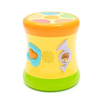 Baby Mix Oboustranný dynamický bubínek, žlutá