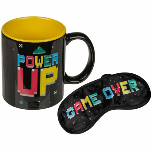 Tasse und Augenmaske Power Up/Game Over