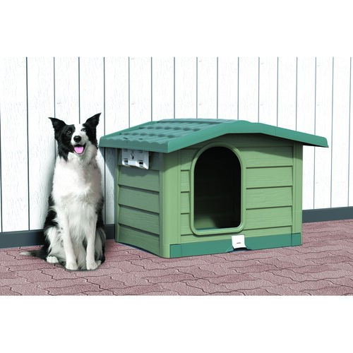 Budka dla psa Bungalow zielona, 89 x 75 x 62 cm