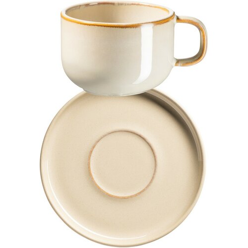 Mäser Kaffeetassen-Set mit Untertassen Cordelia Sand, 6+6 Stück